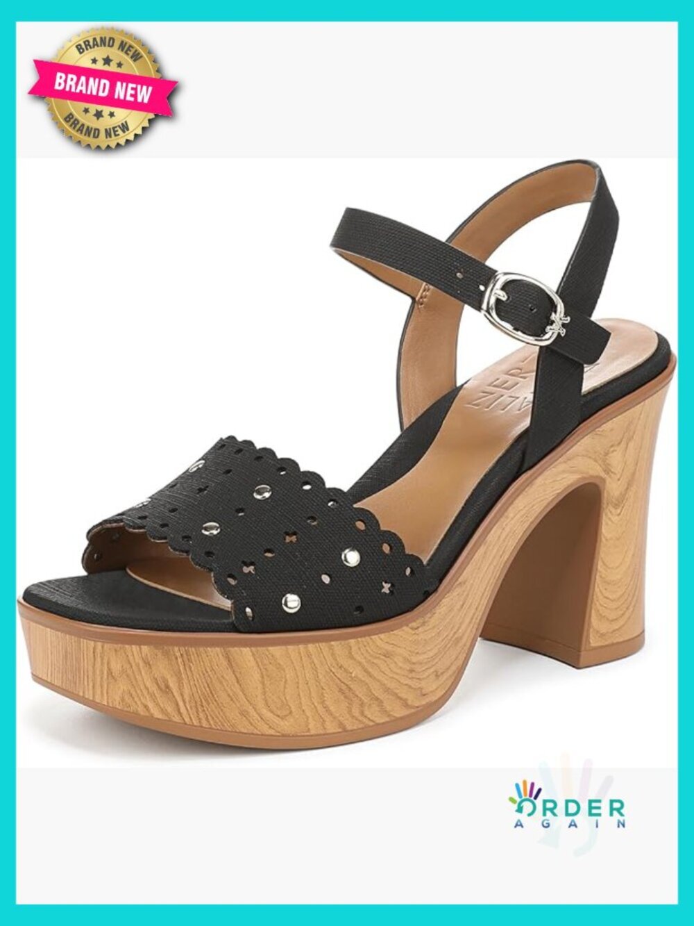Strappy Platform Heeled Sandals Open Toe Ankle Strap Studded Cutout